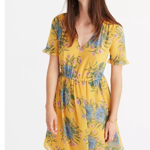 Madewell Dresses & Skirts - Madewell Sweetgrass Ruffle-Sleeve Dress - Size 6